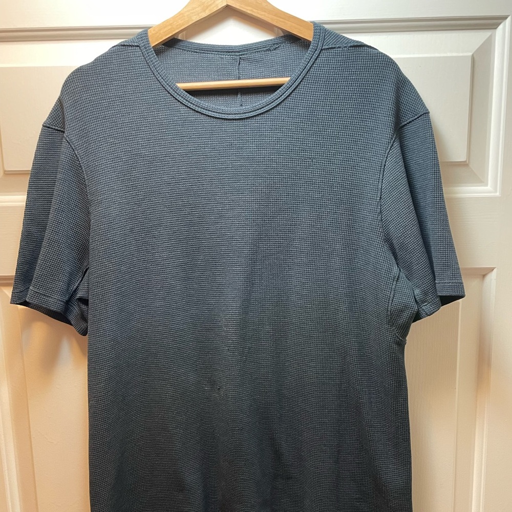 Lulu Waffle Knit Shirt dark blue